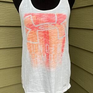 Under Armour semi fitted, HEAT GEAR racer back style tank top women's size S